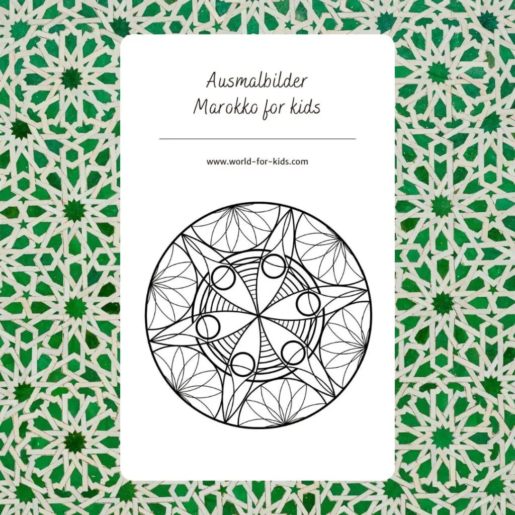 Ausmalbilder Marokko for kids Mandala